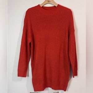 Cozy Red/orange Knit Sweater